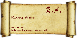 Rideg Anna névjegykártya