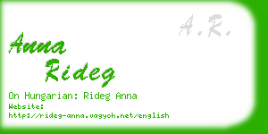 anna rideg business card